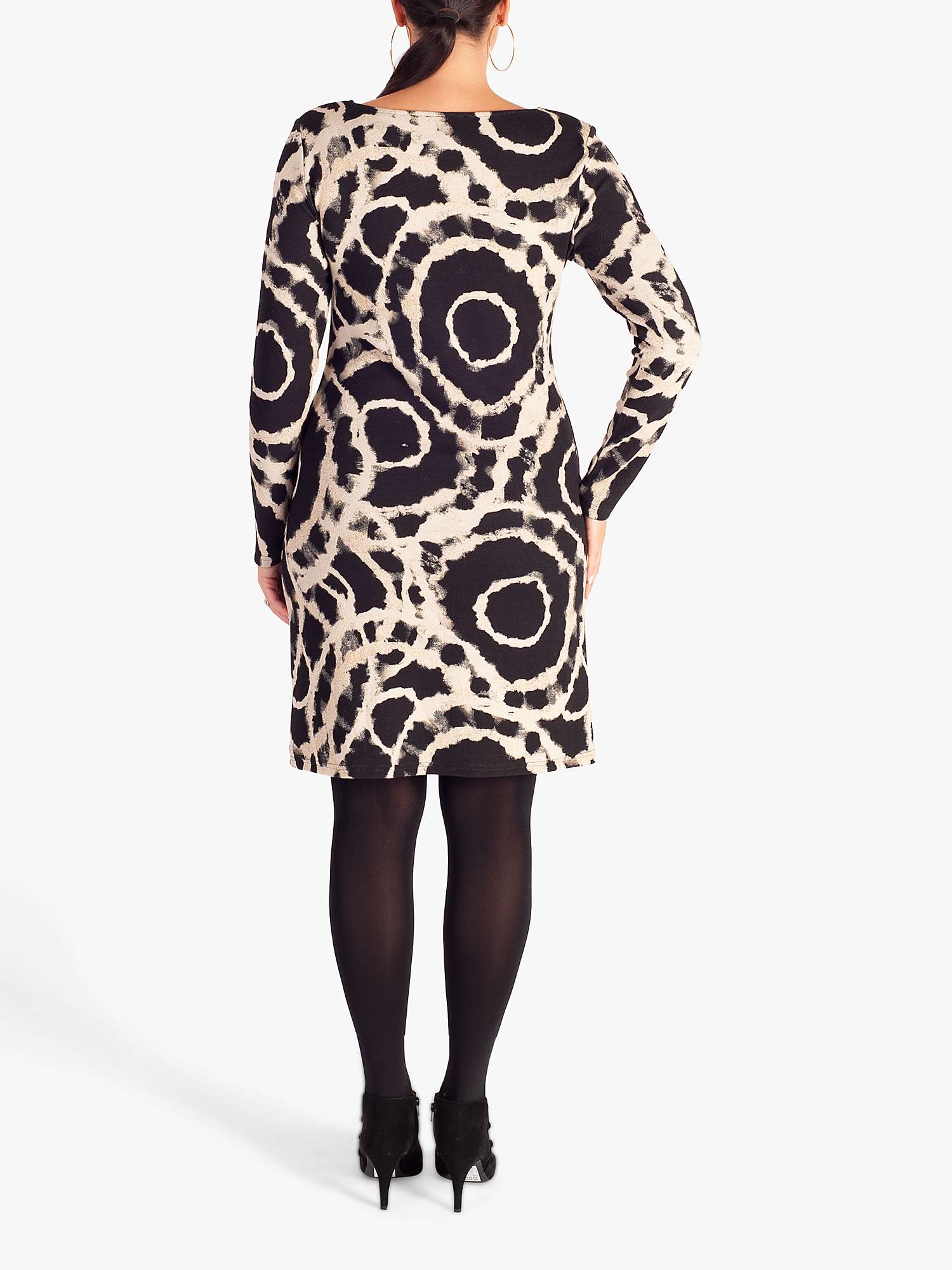 Buy chesca Crepe Abstract Circles Print Mini Dress, Black/Beige Online at johnlewis.com