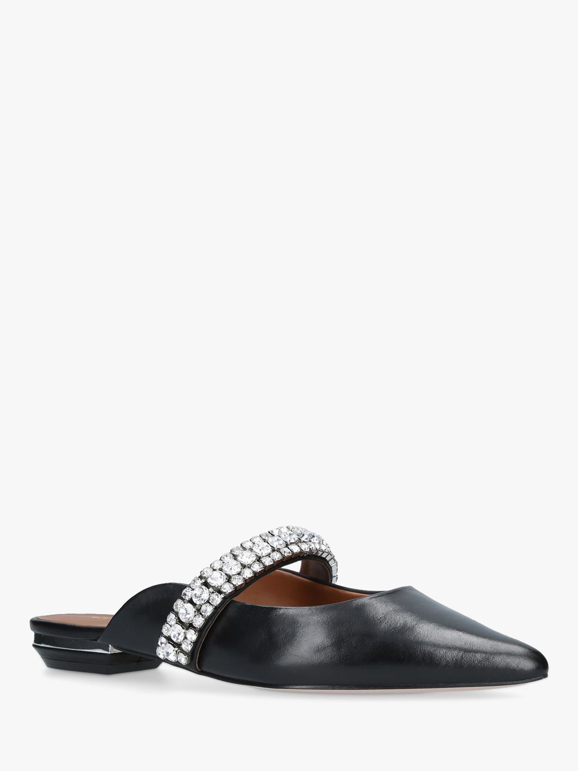 Kurt Geiger London Princely Leather Embellished Strap Mules, Black at ...