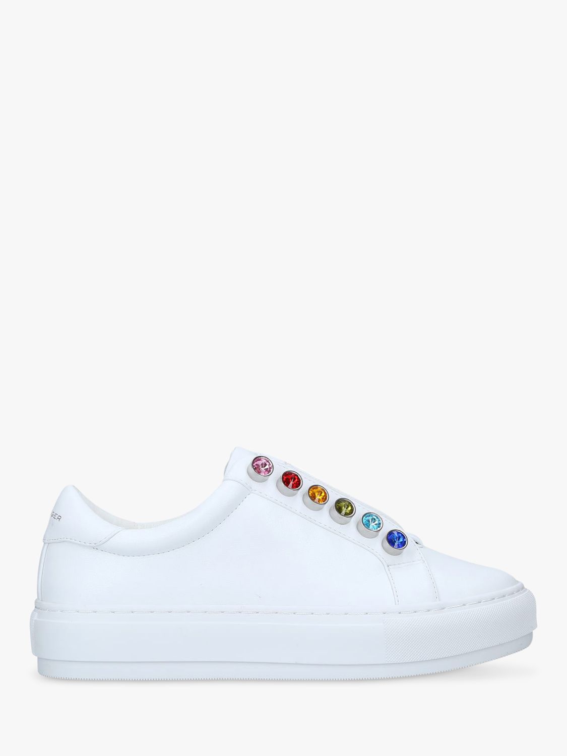 Buy Kurt Geiger London Liviah Low Top Leather Trainers, White/Multi Online at johnlewis.com