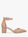 Kurt Geiger London Burlington Leather Block Heel Court Shoes, Camel, Camel