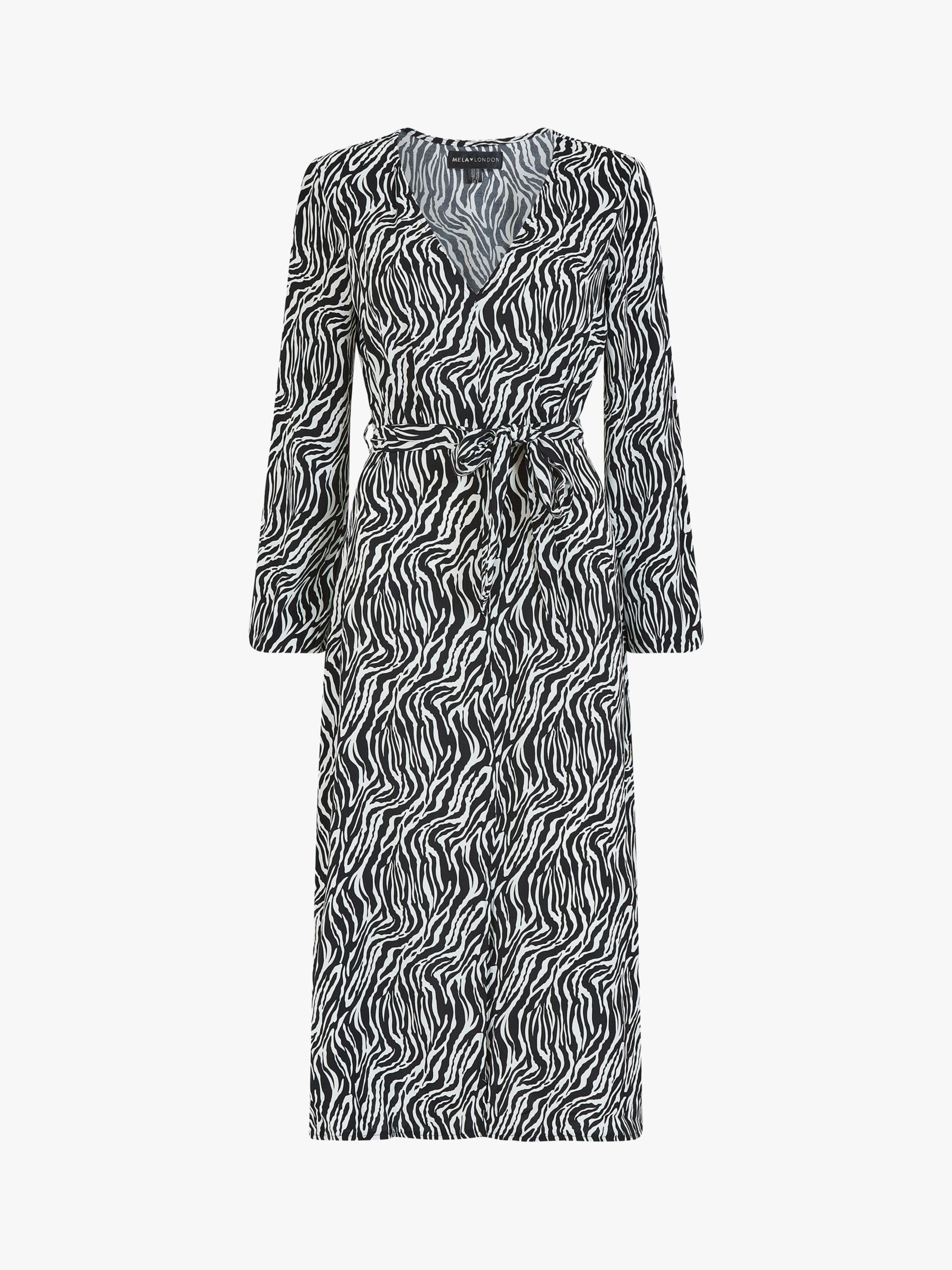 Buy Mela London Zebra Midi Dress, Black/White Online at johnlewis.com