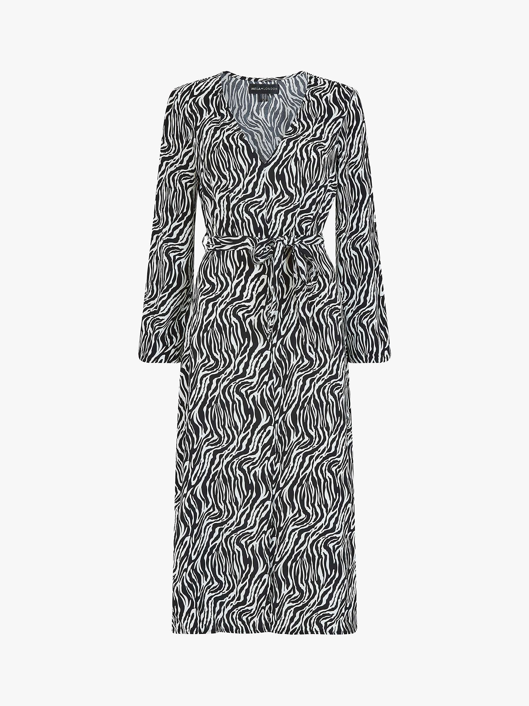 Buy Mela London Zebra Midi Dress, Black/White Online at johnlewis.com