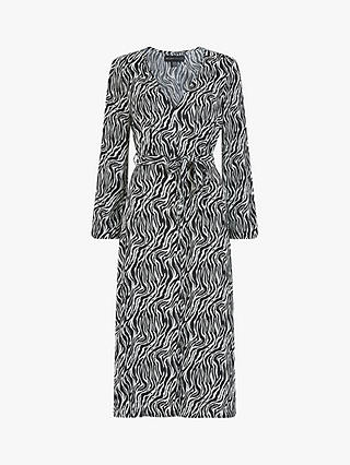 Mela London Zebra Midi Dress, Black/White