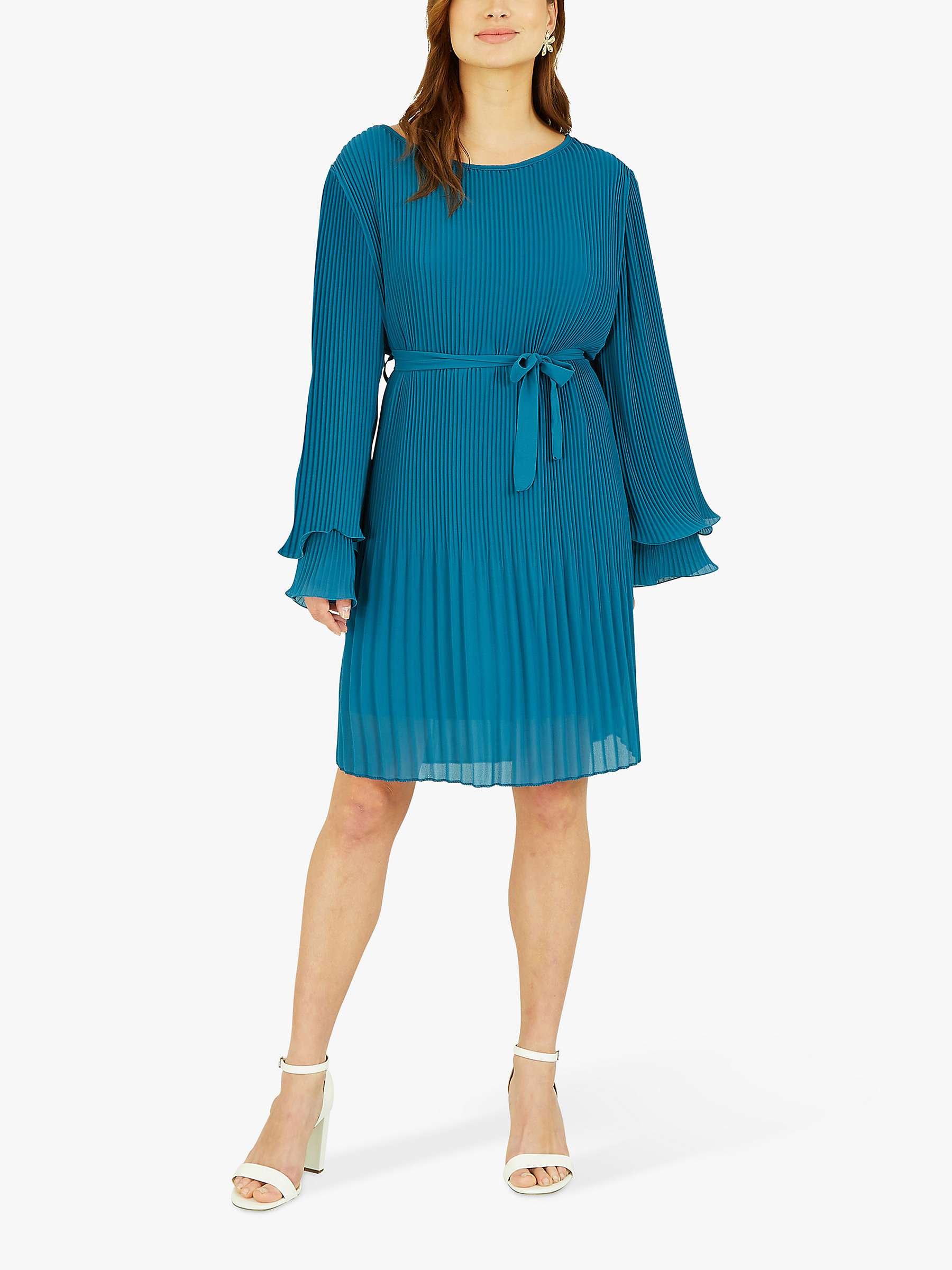 Buy Mela London Double Fluted Long Sleeve Pleated Knee Length Dress Online at johnlewis.com