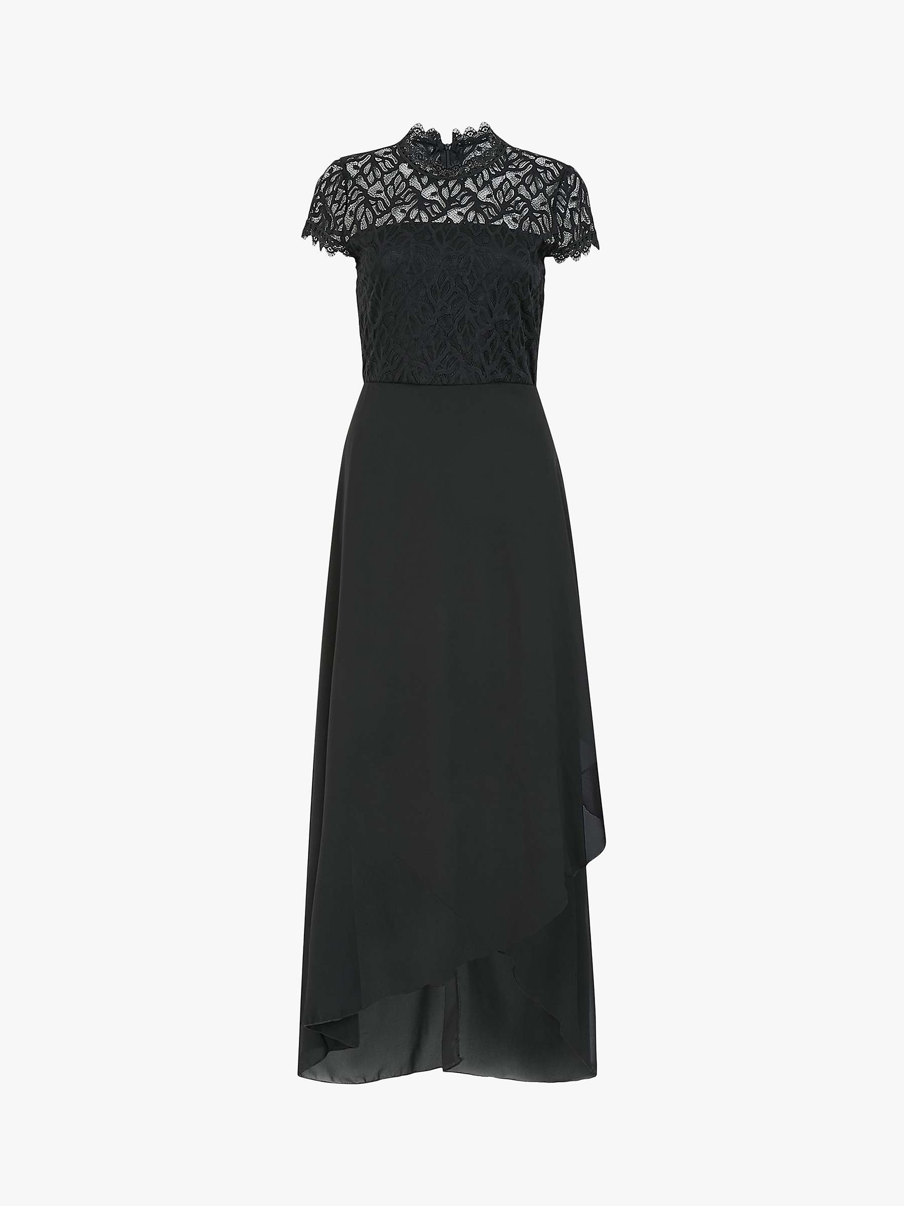 Mela London Chiffon Lace Maxi Dress, Black at John Lewis & Partners