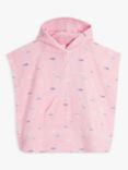 John Lewis Baby Little Fish Towelling Poncho, Pink