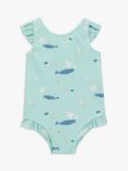 John Lewis Baby Deep Sea Whale Swimsuit, Blue