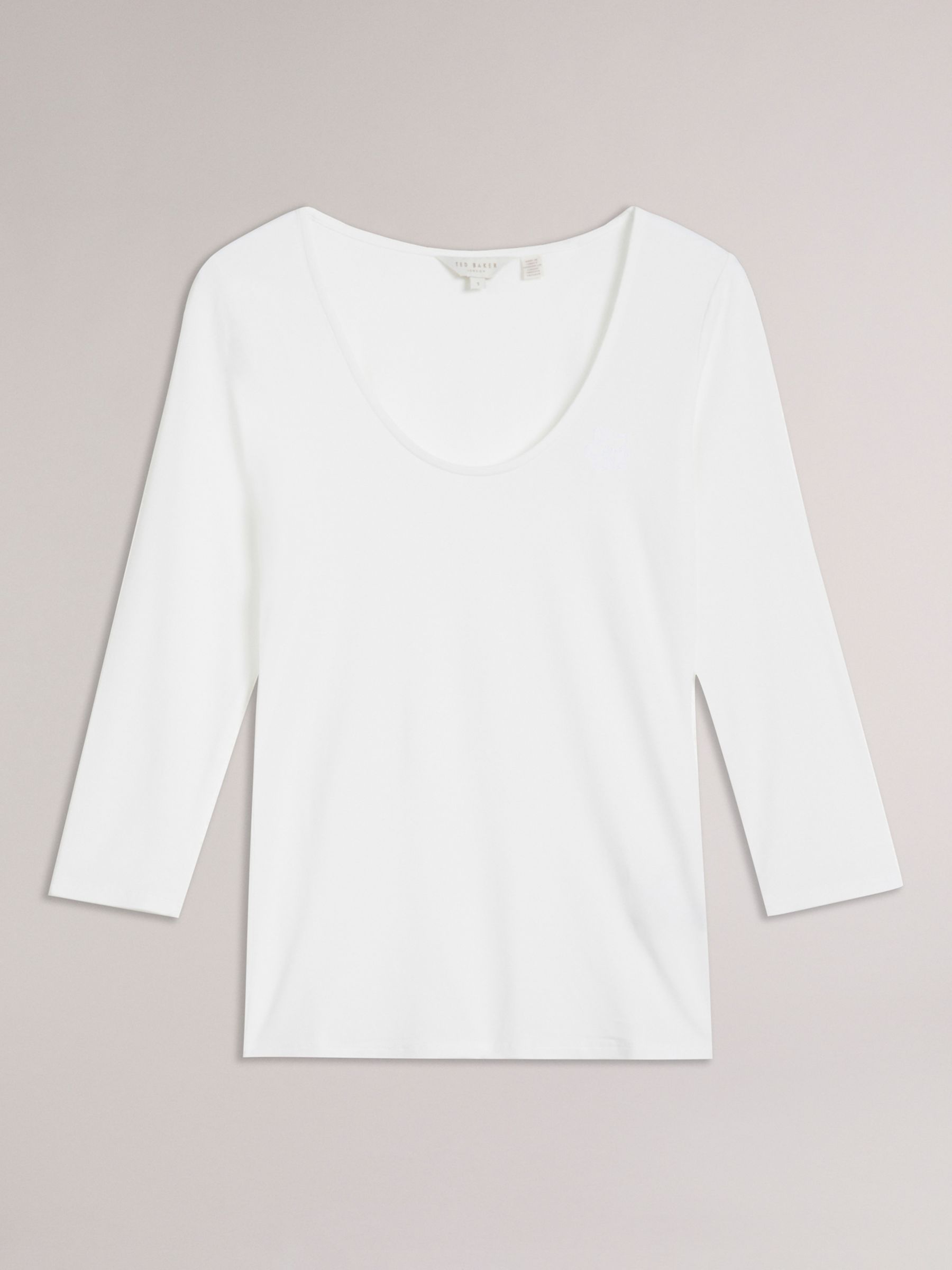 Ted Baker Carsha Scoop Neck Top, White, 6