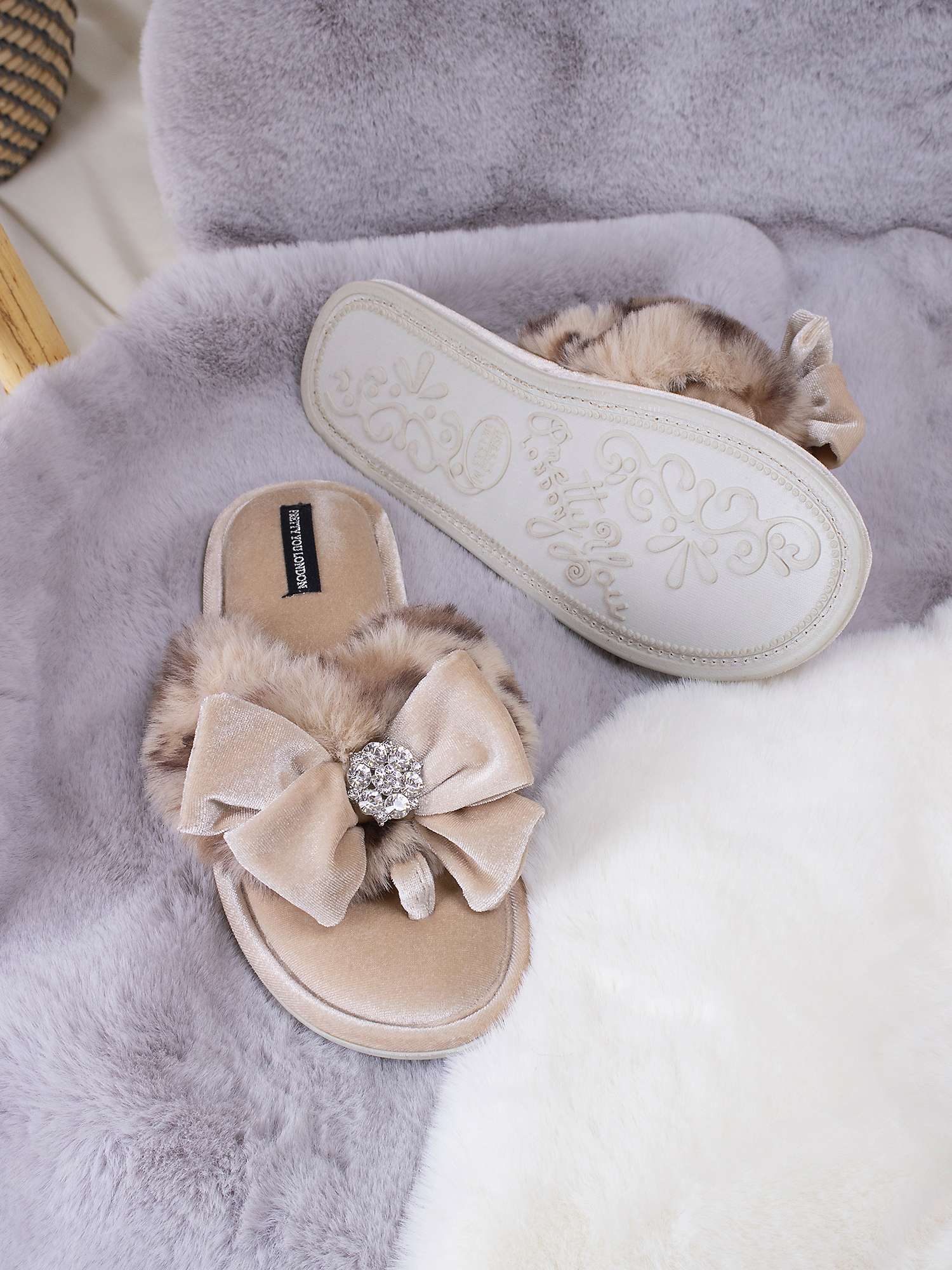Pretty You London Amelie Slippers, Leopard at John Lewis & Partners
