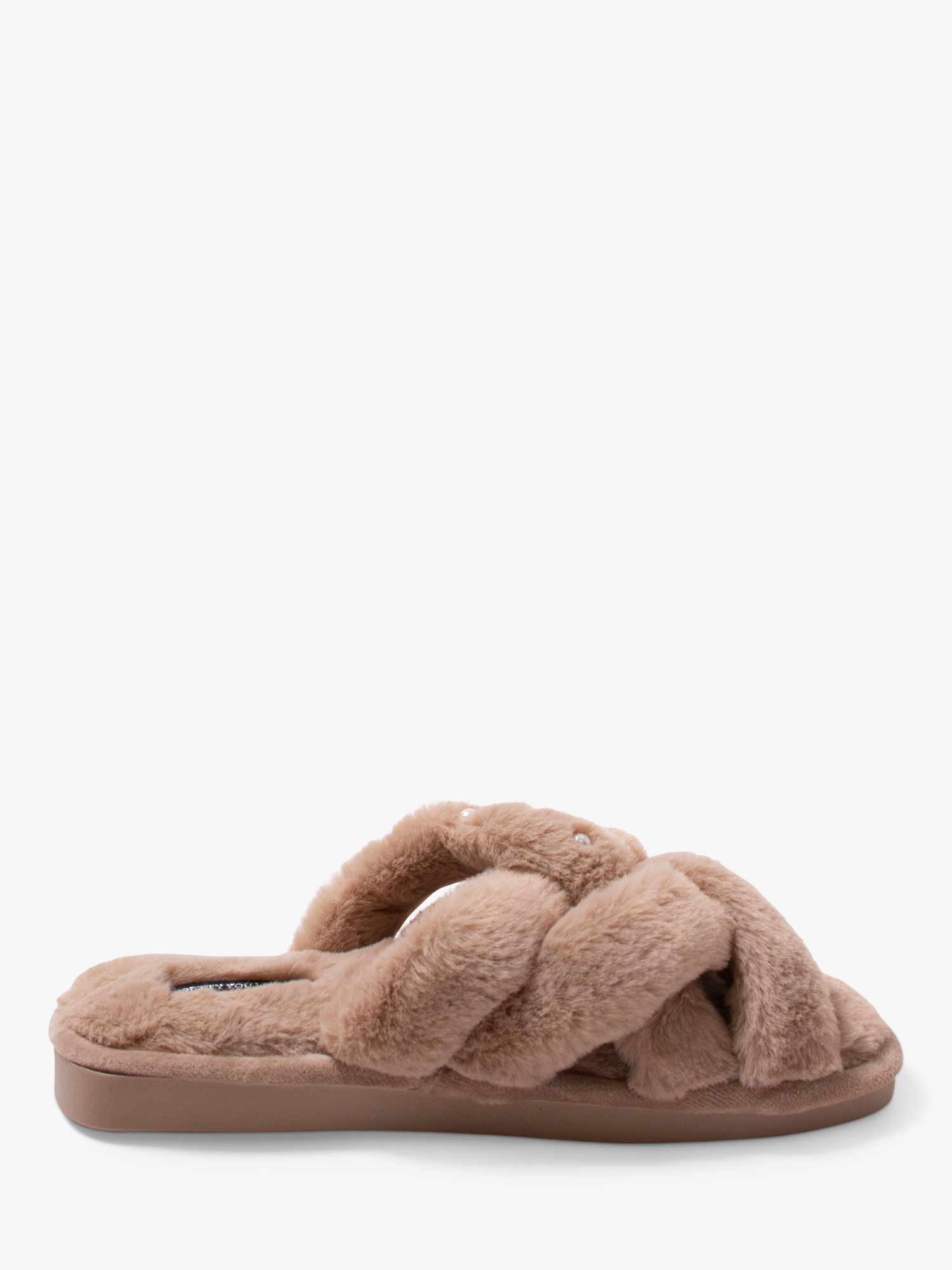Buy Pretty You London Florence Slippers, Camel Online at johnlewis.com