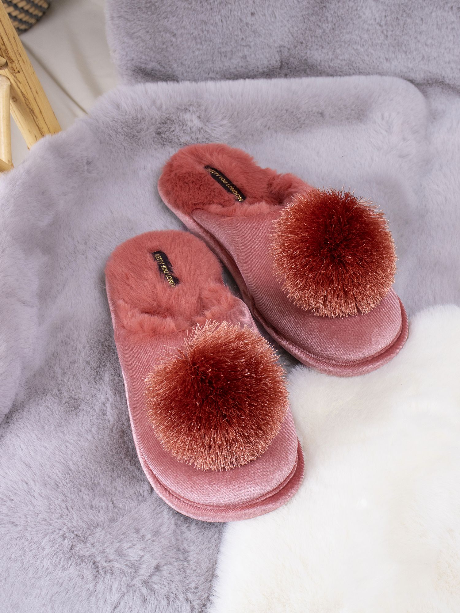 Buy Pretty You London Coco Mule Slippers, Terracotta Online at johnlewis.com