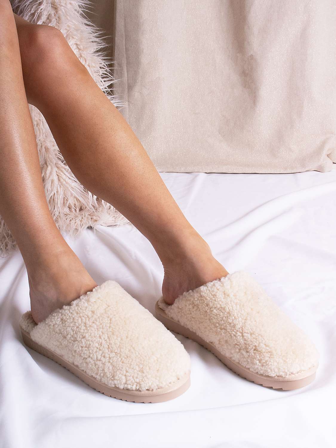 Buy Pretty You London Jude Sheepskin Mule Slippers Online at johnlewis.com