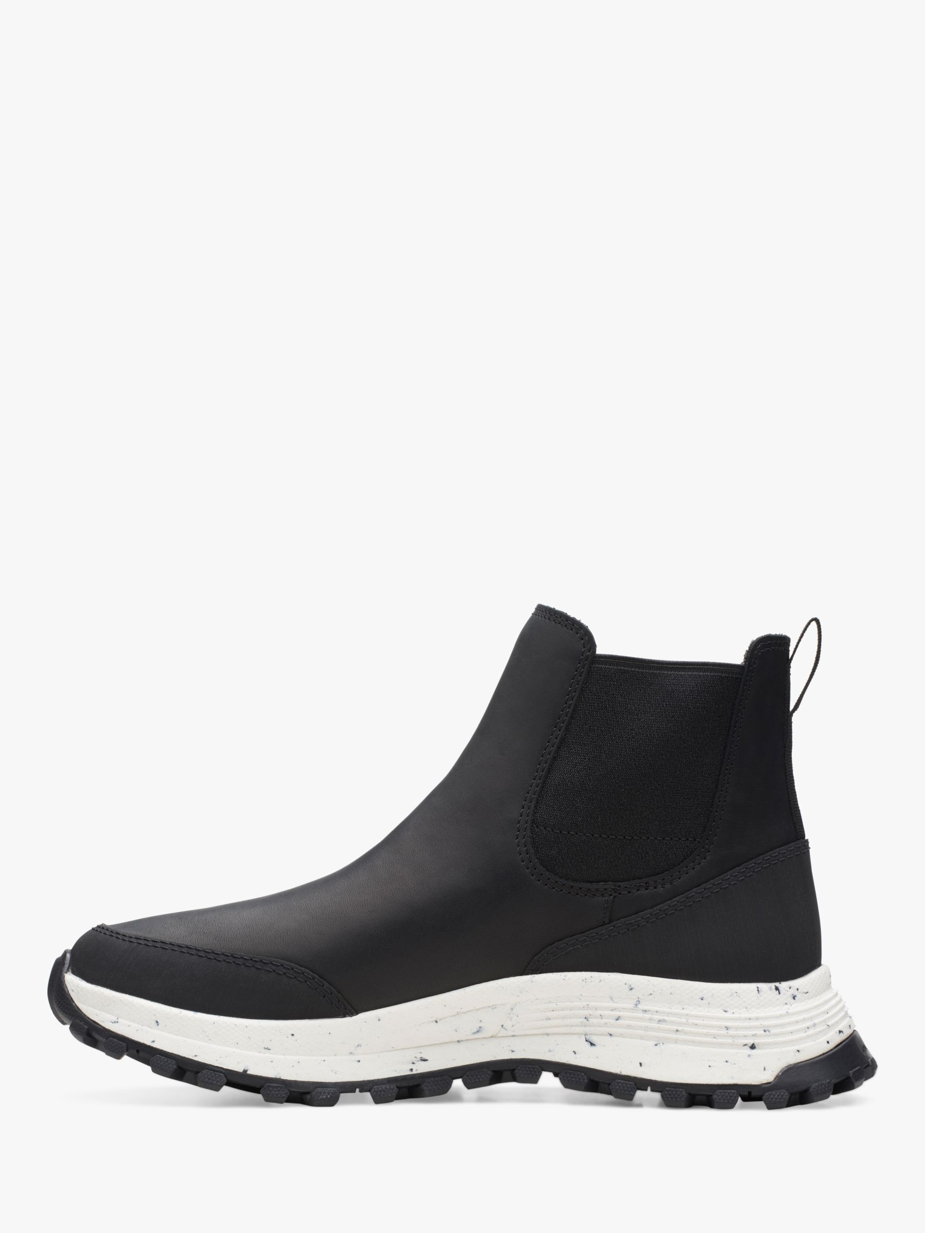 Clarks ATL Trek Up Leather Boots, Black at John Lewis & Partners