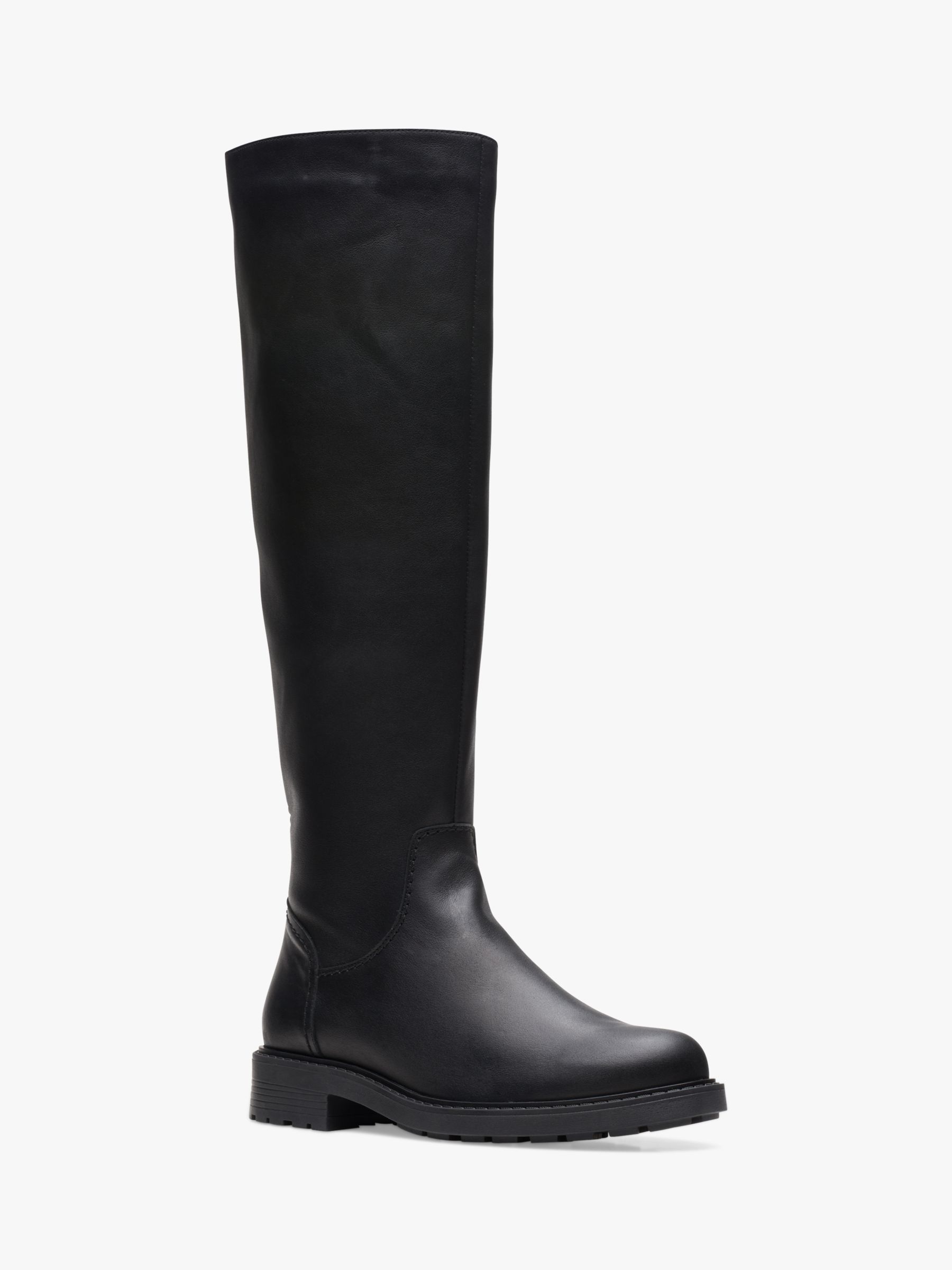 Clarks Orinoco 2 Leather Long Boots, Black, 3