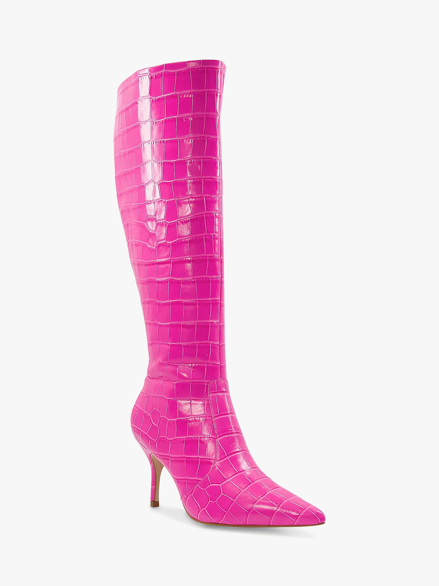 Buy Dune Spritz Leather Croc Effect Knee High Boots Online at johnlewis.com