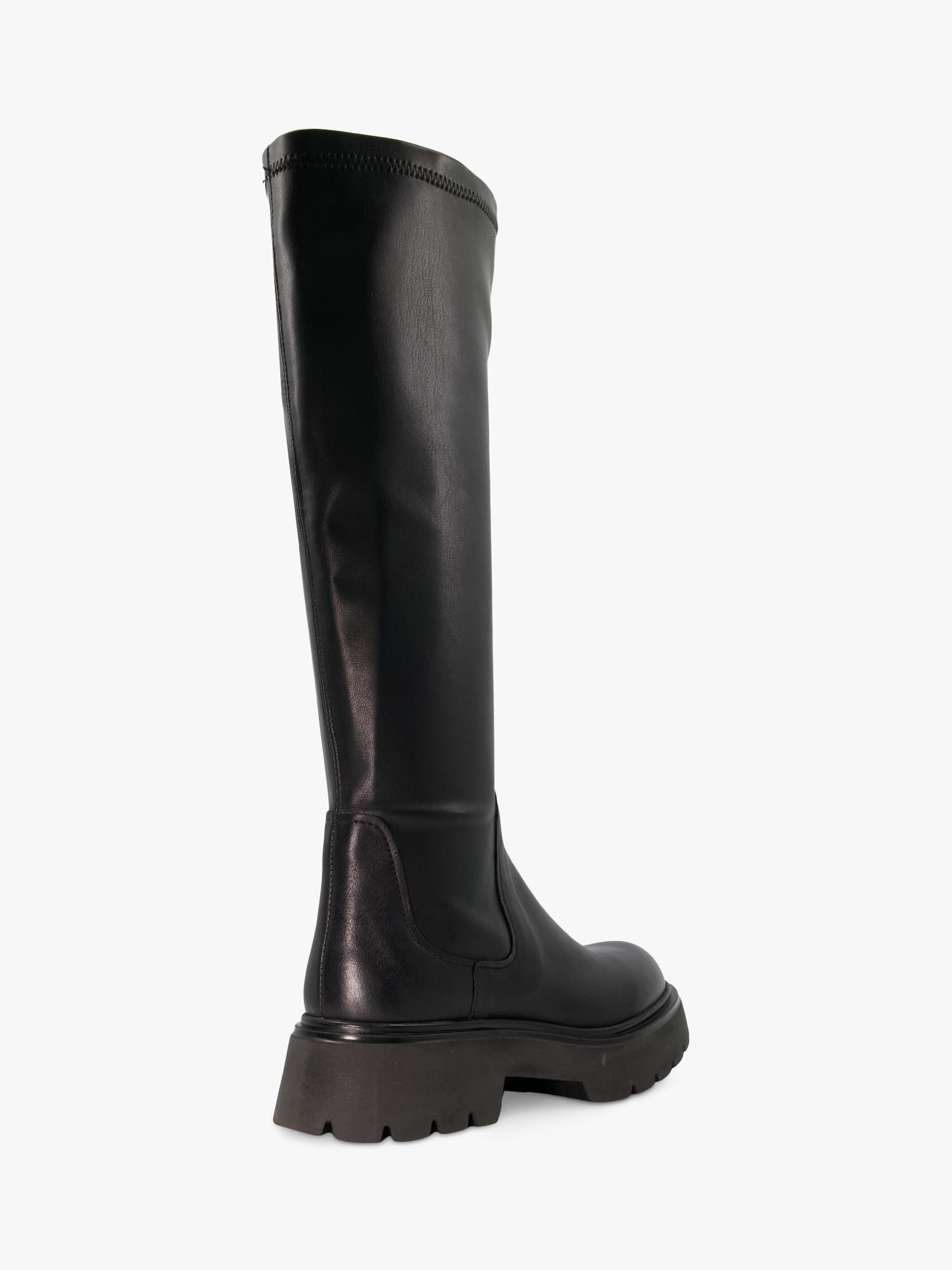 Dune Tilt Leather Knee High Boots, Black at John Lewis & Partners