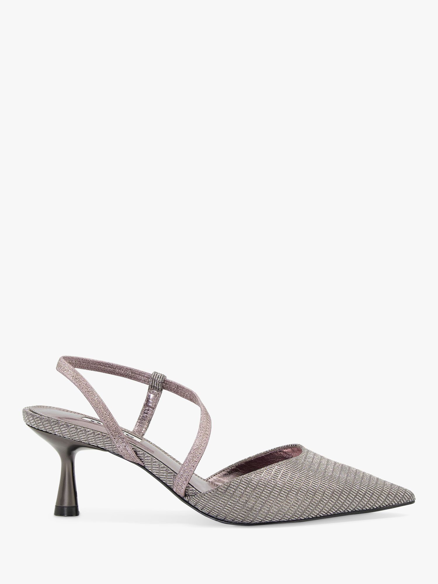 Dune Citrus Pointed Toe Court Shoes, Pewter at John Lewis & Partners