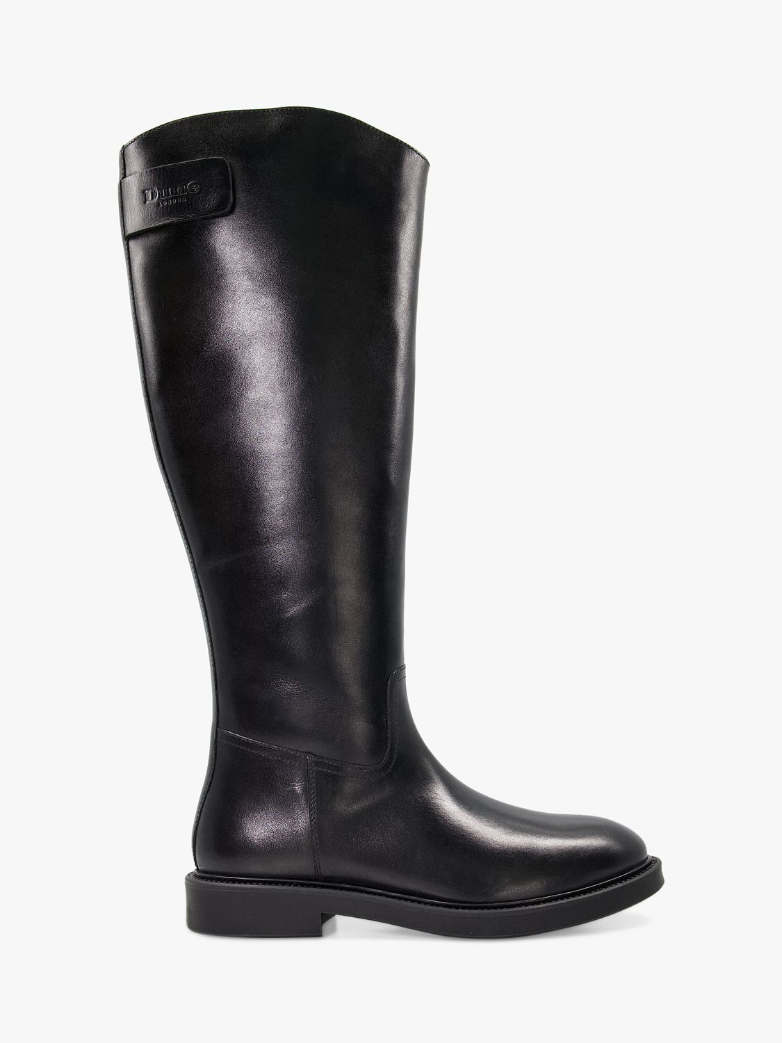 Dune Tame Leather Knee High Boots, Black