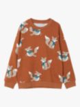Polarn O. Pyret Kids' GOTS Organic Cotton Fox Print Sweatshirt, Brown