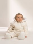 Truly Baby Faux Fur Lined Snowsuit, Ivory