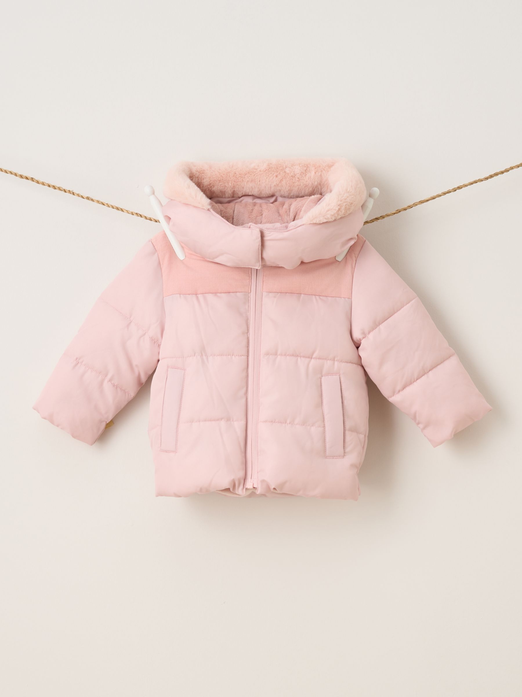 Truly Baby Padded Coat, Blush, 0-3 months