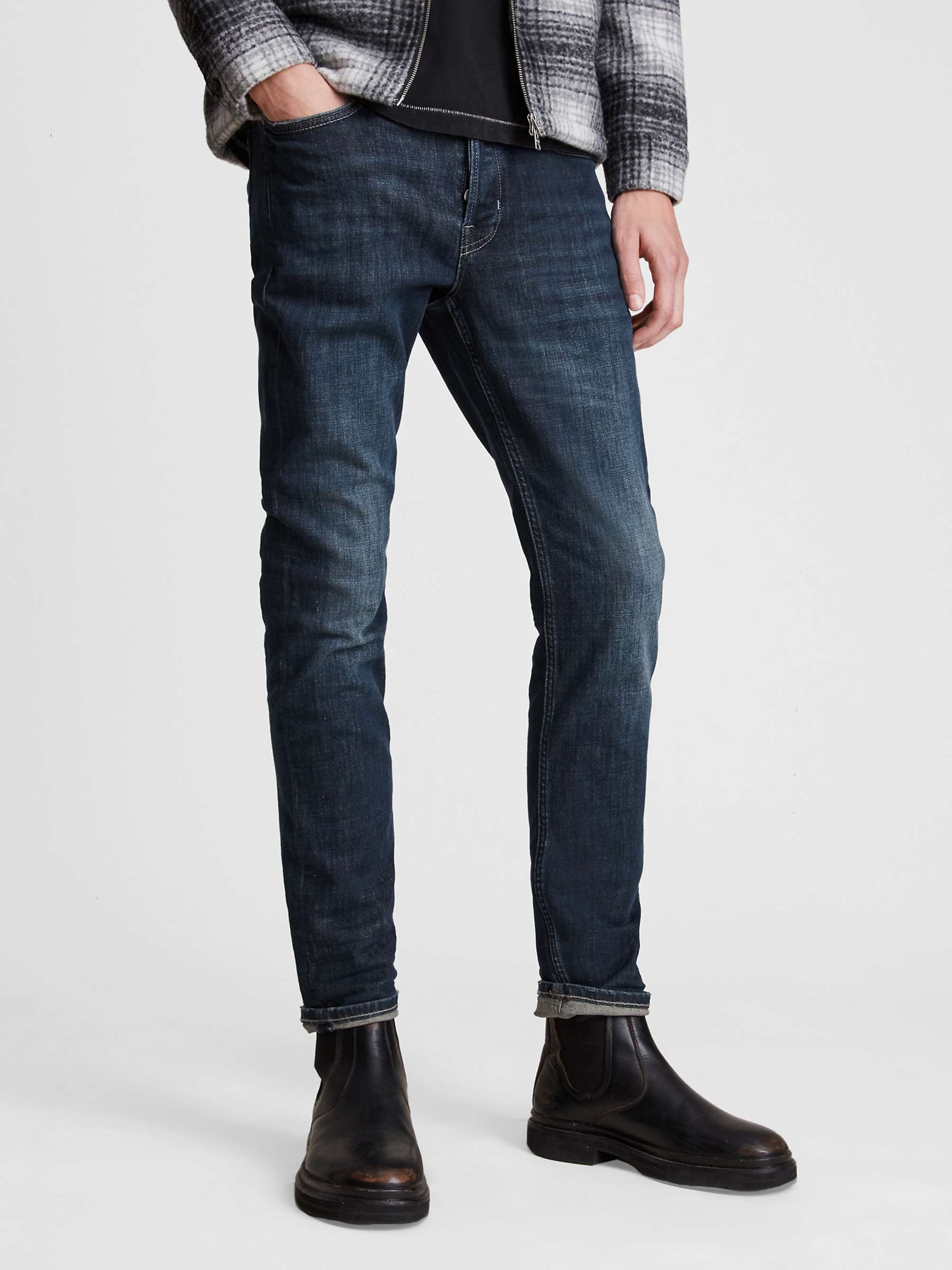 Buy AllSaints Rex Slim Jeans, Blue Online at johnlewis.com