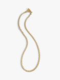 hush Vale Gold Plated Rope Chain Necklace, Gold