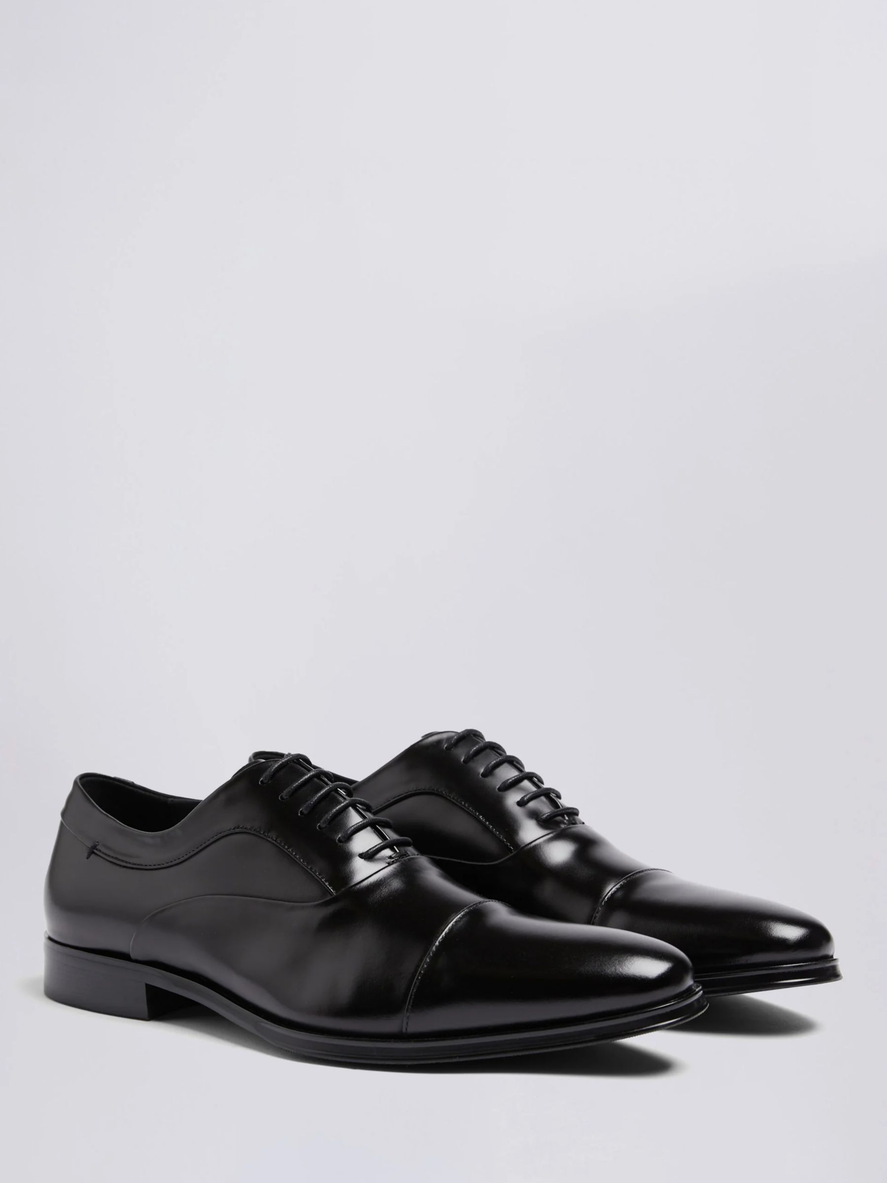 Moss John White Guildhall Brown Oxford Shoe, Black at John Lewis & Partners