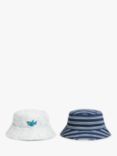 John Lewis Kids' Shark & Stripe Bucket Hats, Pack of 2, Multi