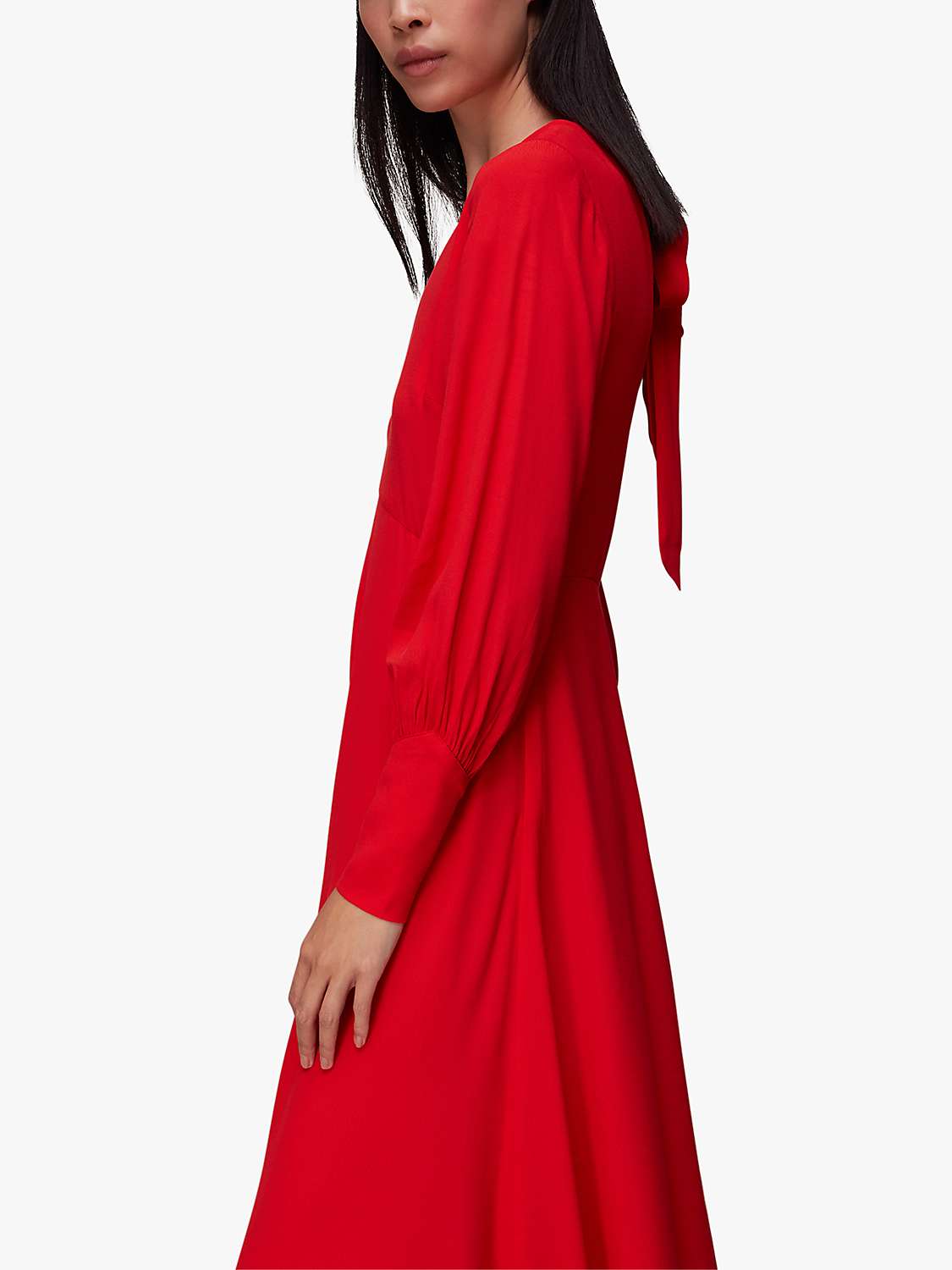 Buy Whistles Amira Tie Detail Dress, Red Online at johnlewis.com