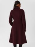 Hobbs Caitlin Wool Blend Riding Coat, Wine