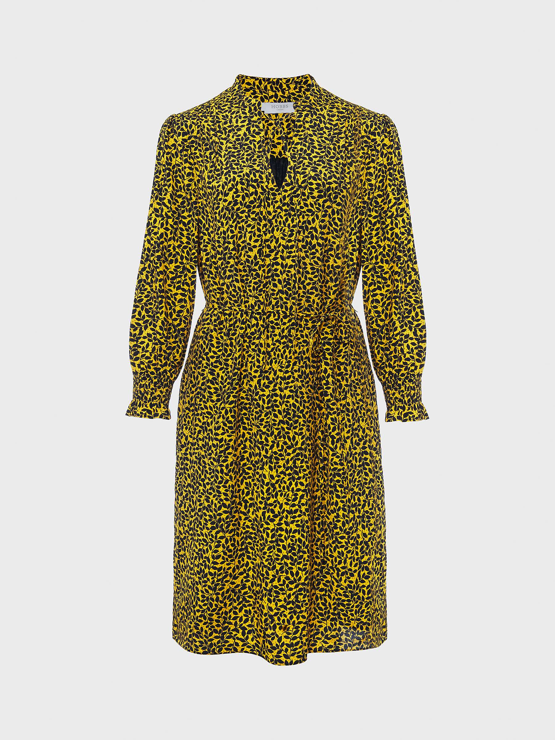 Buy Hobbs Tafara Leaf Print Tunic Mini Dress, Chartreuse Navy Online at johnlewis.com