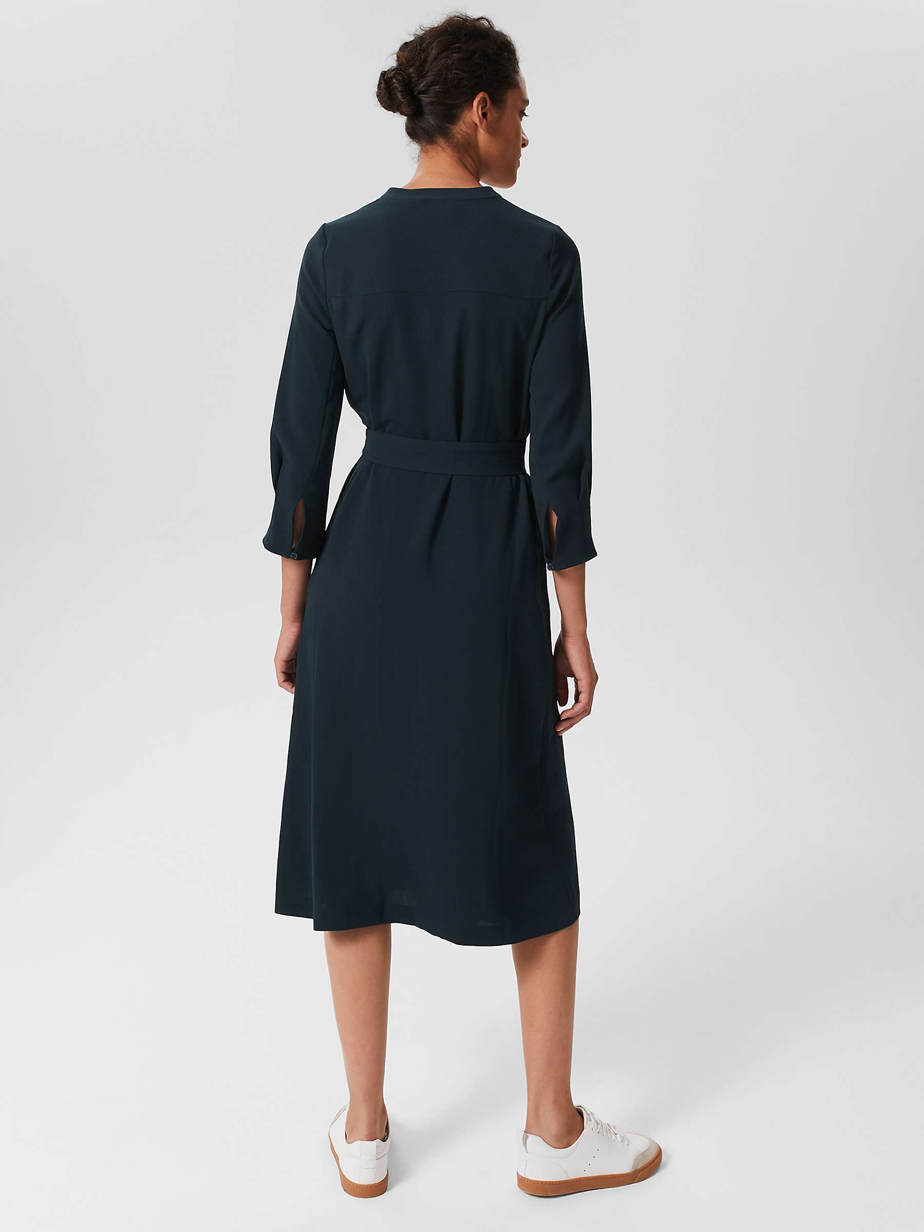 Buy Hobbs Isobel Midi Dress, Dark Pine Green Online at johnlewis.com