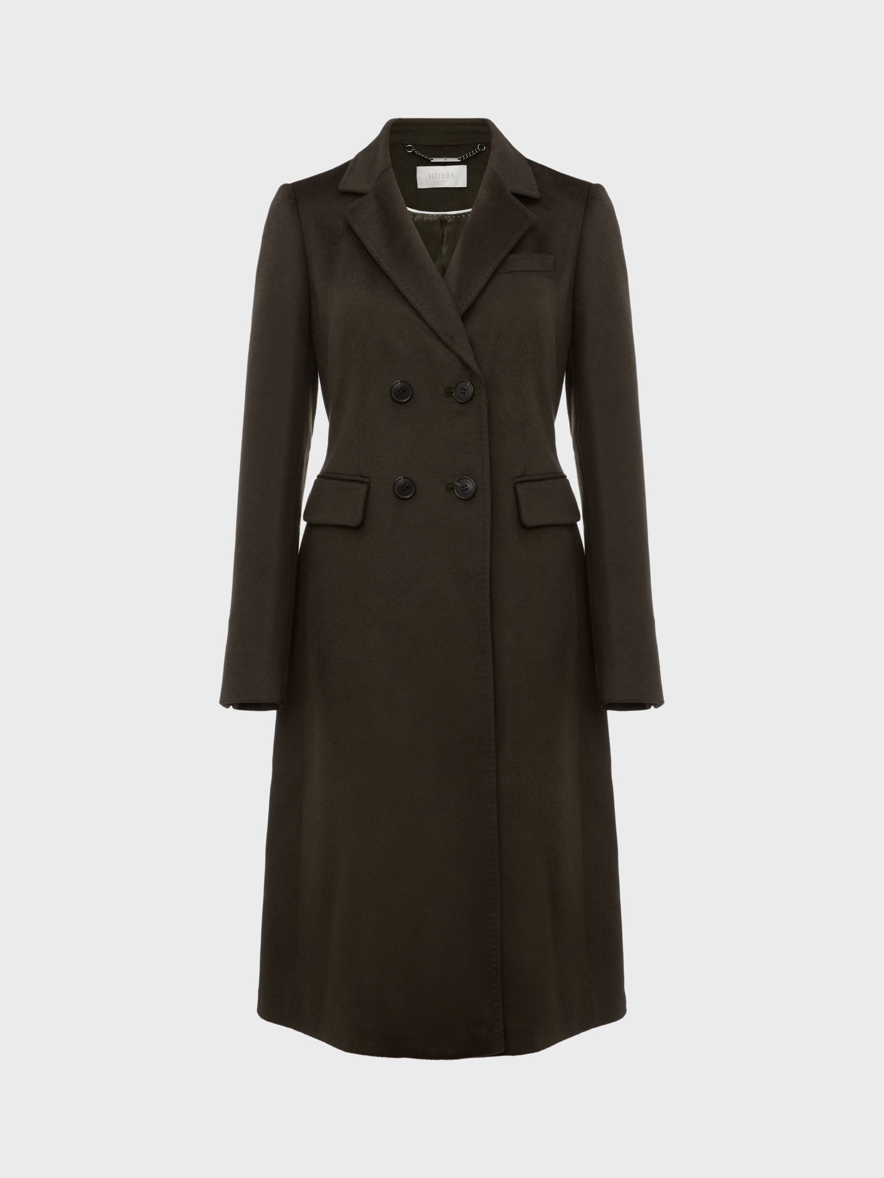 Hobbs Elva Wool Tailored Coat, Dark Olive