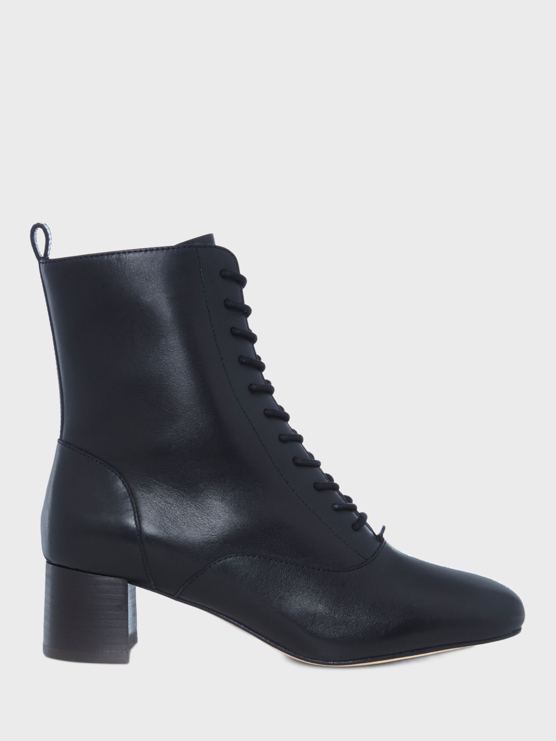 Hobbs Issy Leather Lace Up Ankle Boots, Black at John Lewis & Partners