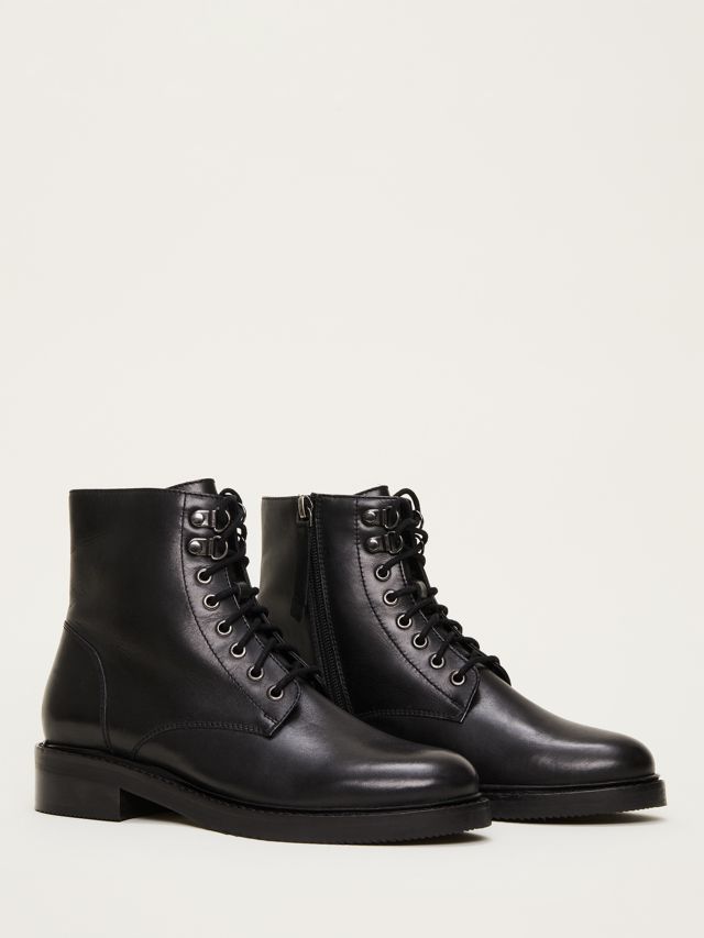 Black lace up sales boots flat