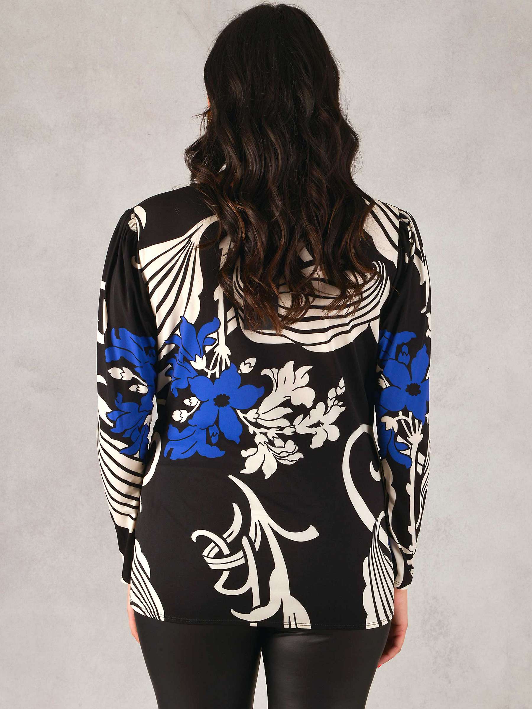 Buy Live Unlimited Abstract Floral Print Wrap Top, Navy/Multi Online at johnlewis.com