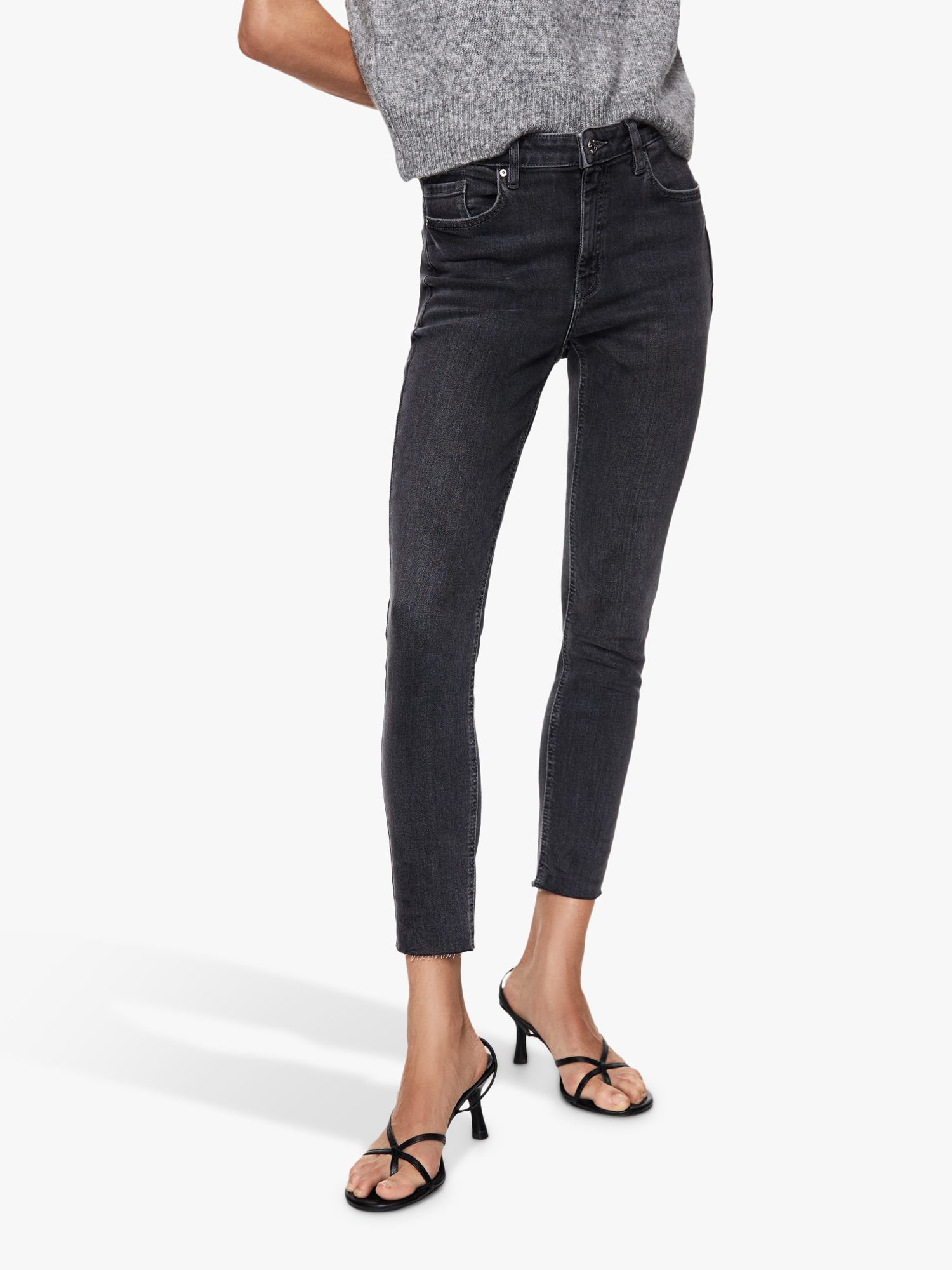 Mango Skinny Cropped Jeans, Grey at John Lewis & Partners