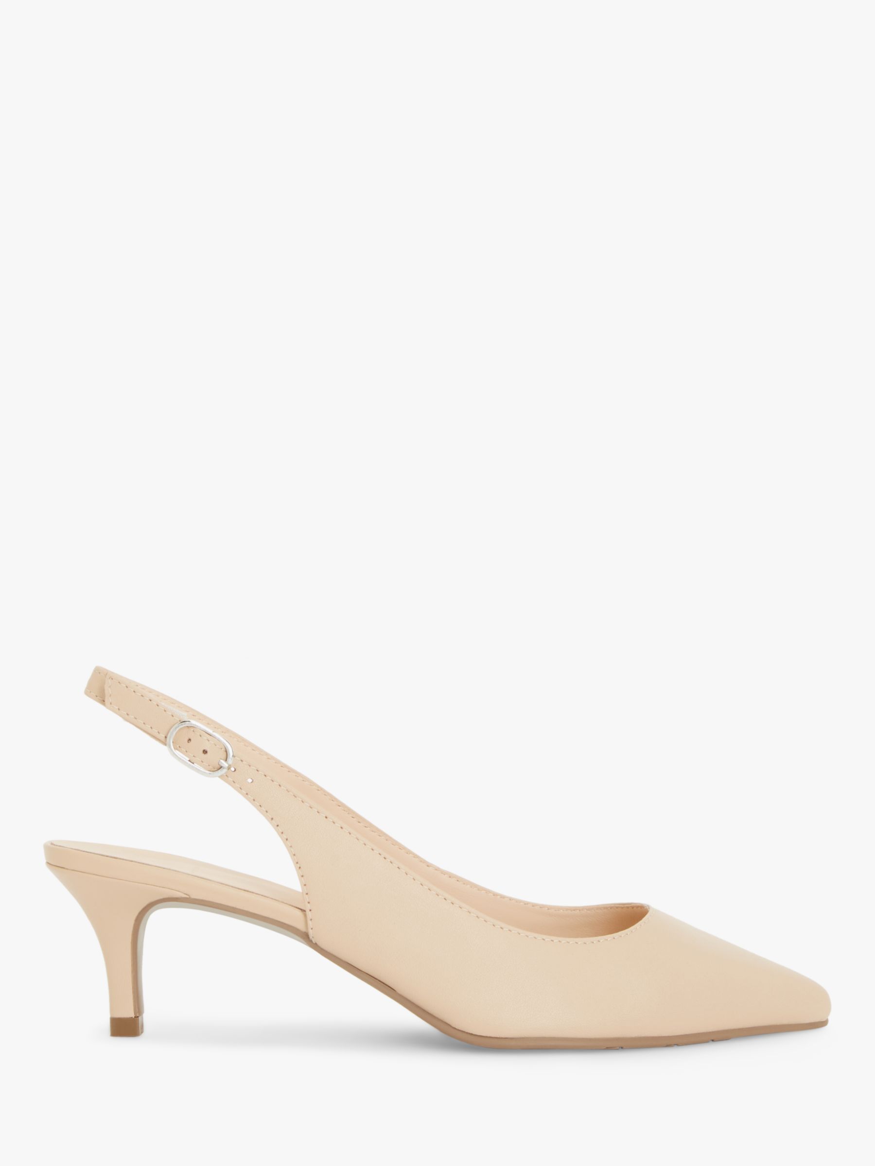 HIGH-HEEL SLINGBACK SHOES WITH FAUX PEARLS - Beige