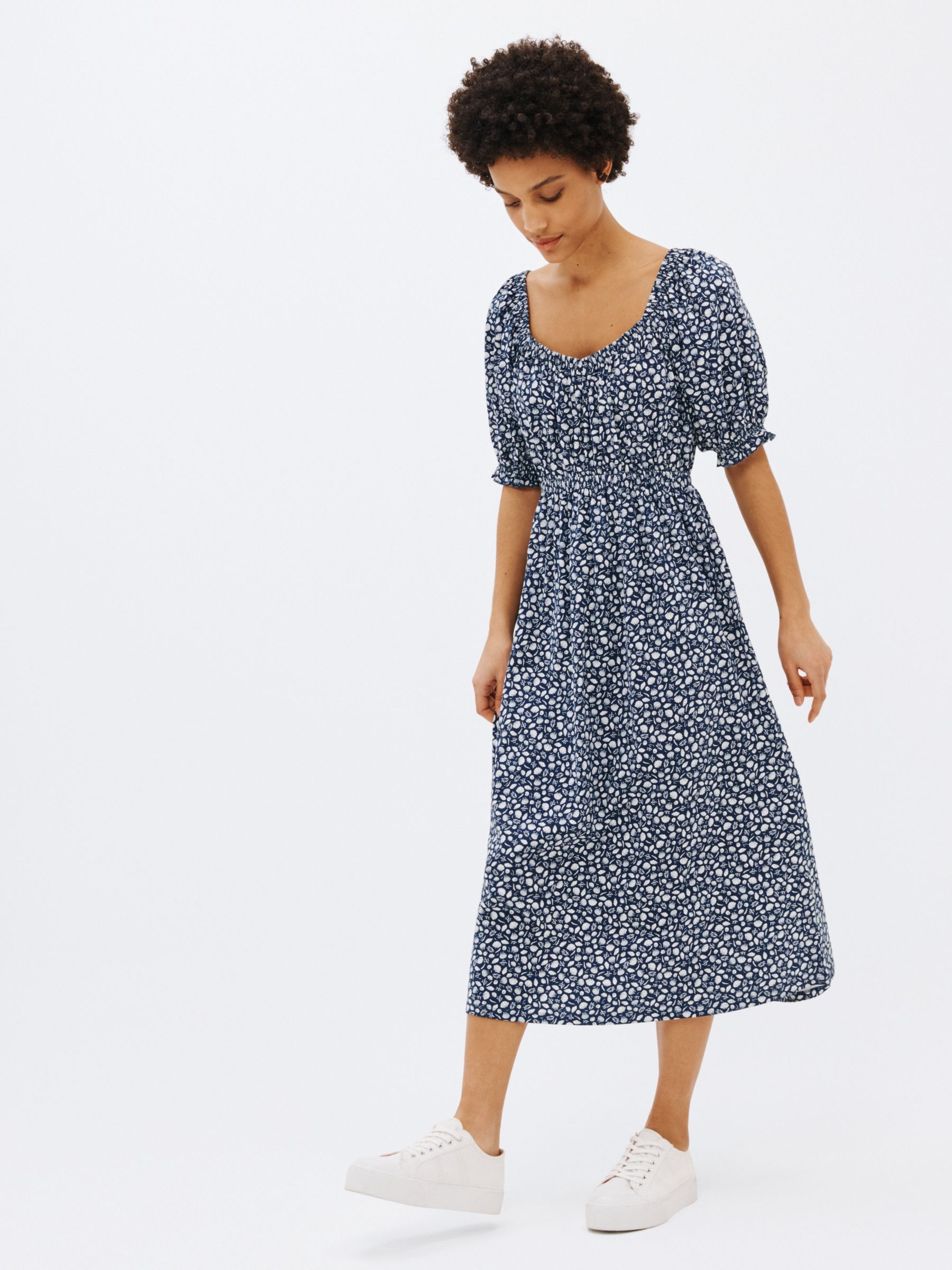 John Lewis ANYDAY Seashell Midi Jersey Print Dress, Multi at John Lewis ...