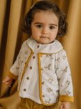 Sergent Major Baby Floral Reversible Cardigan, Off White/Yellow