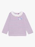 Sergent Major Baby Striped Long Sleeve T-Shirt, Off White/Purple