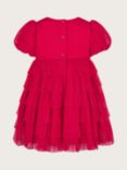 Monsoon Baby Star Layered Net Dress, Red