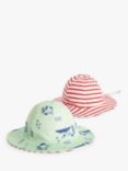 John Lewis Baby Reversible Beach Print Sun Hat, Multi