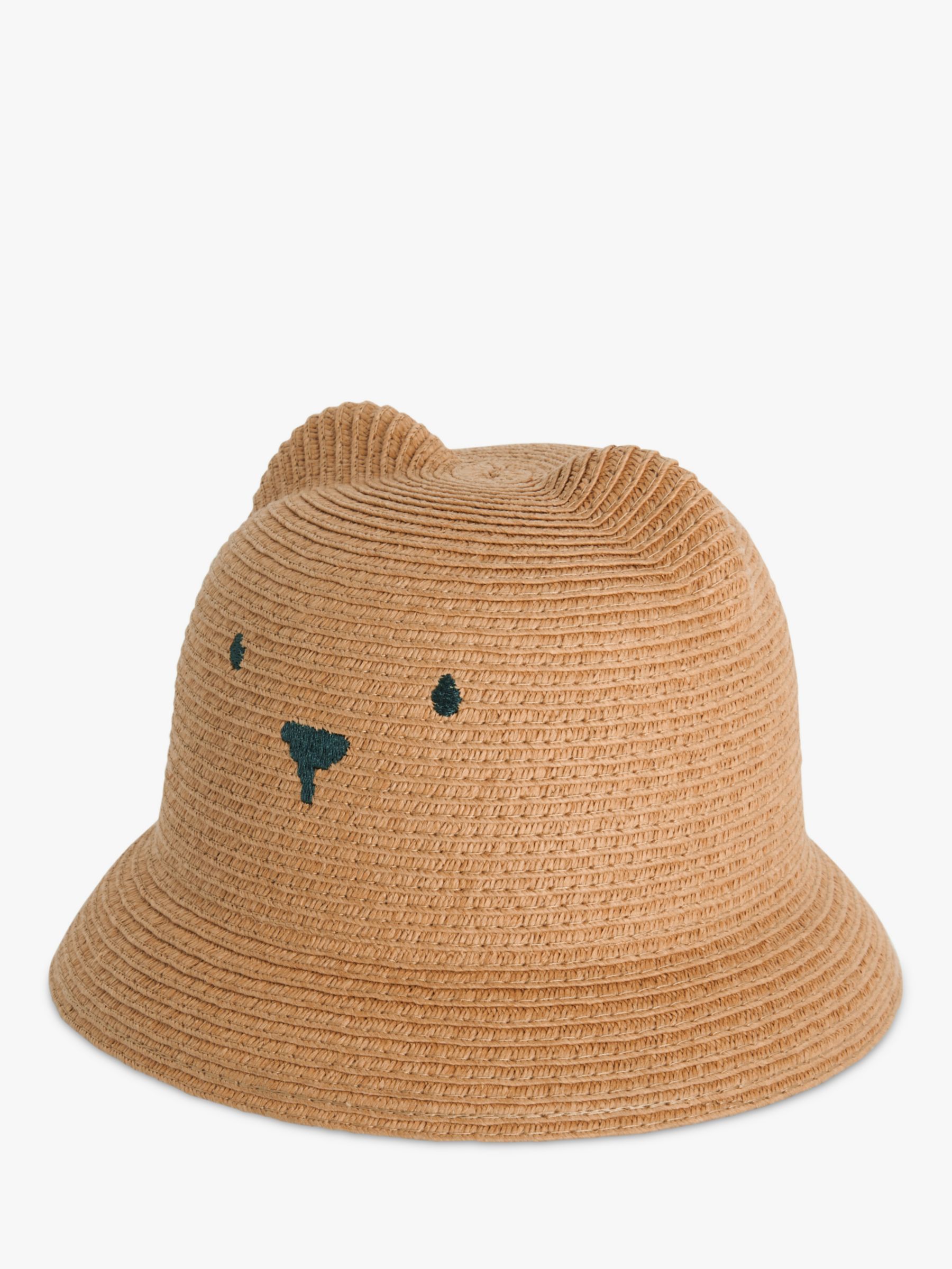 John Lewis Baby Straw Bear Hat, Brown, S