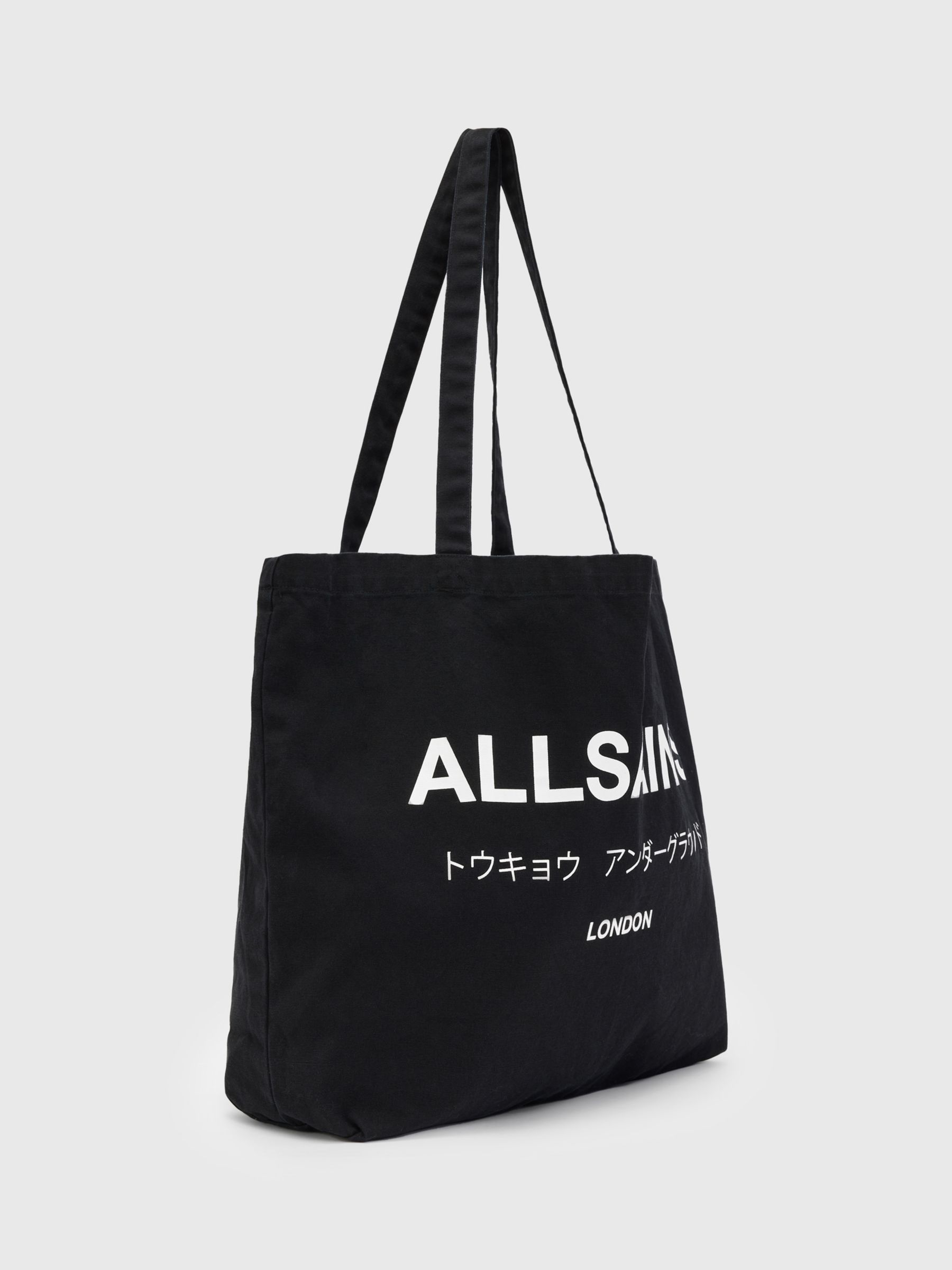 AllSaints Underground Tote Bag, Black/chalk at John Lewis & Partners