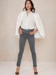 Mint Velvet Zip Skinny Jeans, Grey Multi