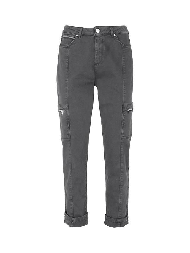Mint Velvet Houston Zip Slim Jeans, Grey at John Lewis & Partners