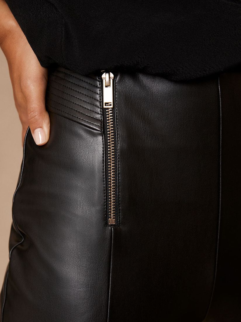 Mint Velvet Faux Leather Treggings, Black at John Lewis & Partners