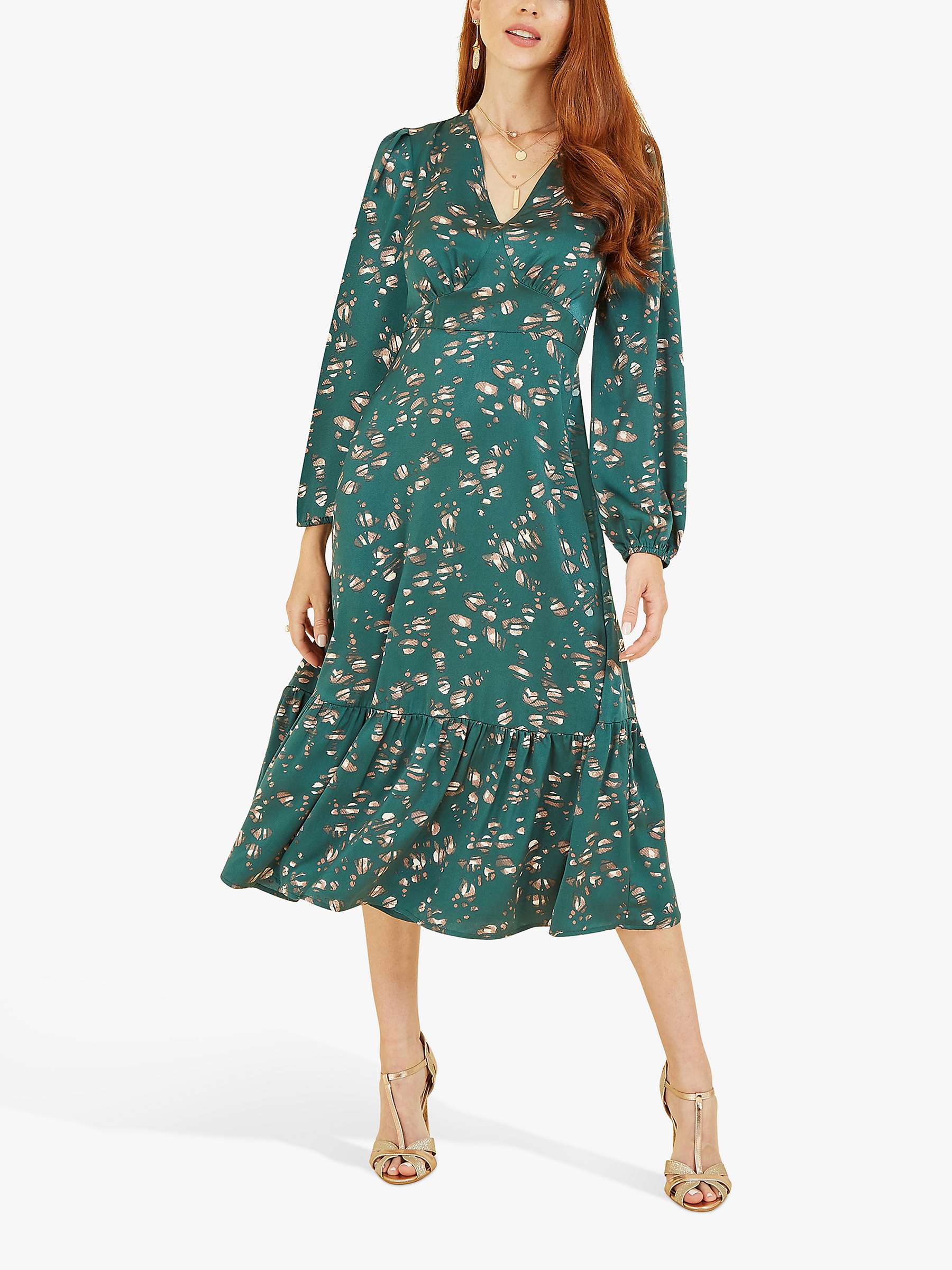 Buy Yumi Pebble Print Tiered Hem Midi Dress Online at johnlewis.com